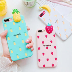 3d fruit rubber iphone cases banana pineapple strawberry watermelon fruity food tropical bendy soft iphone cases harajuku japan fashion by kawaii babe