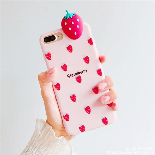 3d fruit rubber iphone cases strawberry fruity food tropical bendy soft iphone cases harajuku japan fashion by kawaii babe