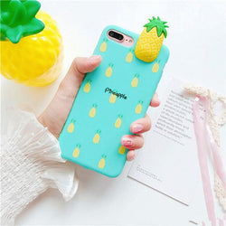 3d fruit rubber iphone cases blue pineapple fruity food tropical bendy soft iphone cases harajuku japan fashion by kawaii babe