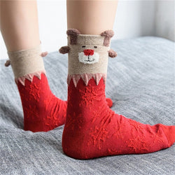 Fuzzy Reindeer Socks