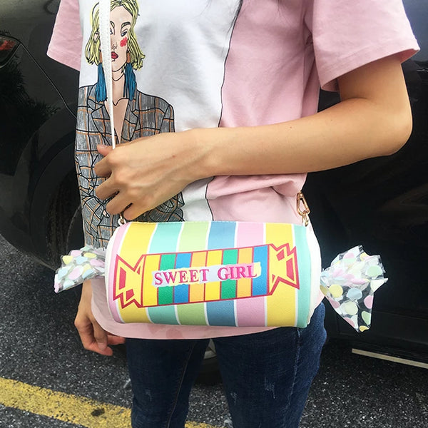 Sweet Tart Rocket Candy Pastel Handbag 3D Purse Vegan Leather Kawaii Harajuku Lolita Fashion