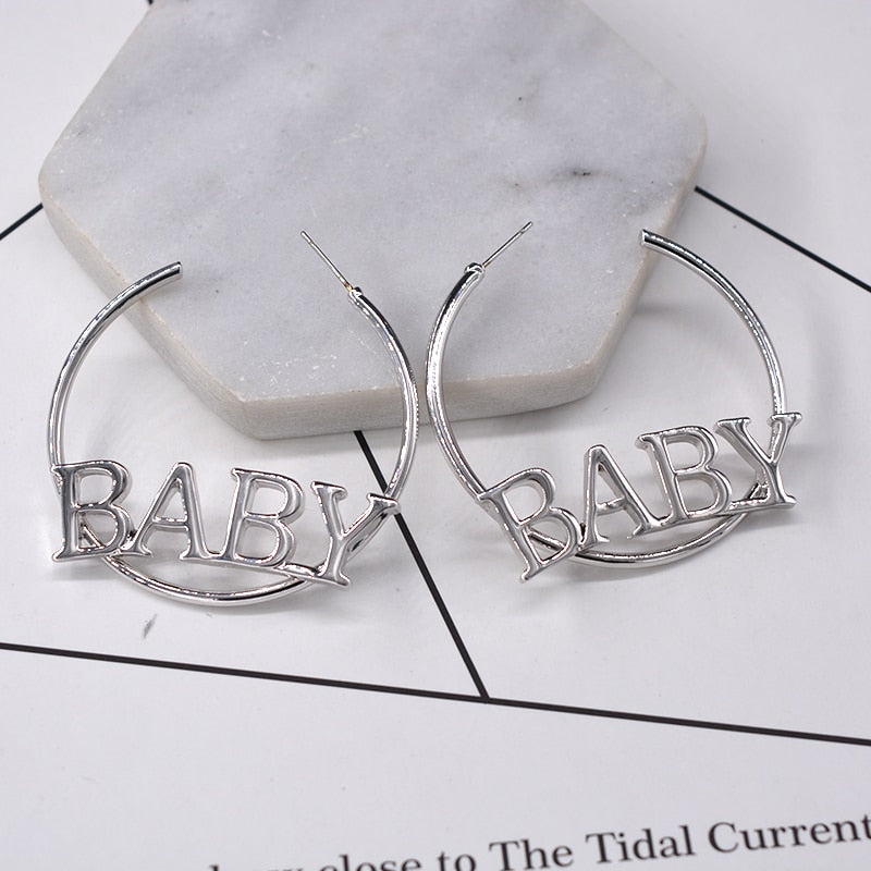 Silver Baby Hoop Earrings ABDL Age Play Jewelry 