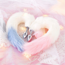 Milky Pastel Luxury Fox Tail Plug Kitten Puppy Tails Fluffy Furry Petplay Kink Toy 