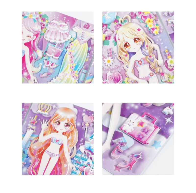 Puffy Glitter Princess Stickers - babyspace, diamond, diary, doki doki, fairy kei