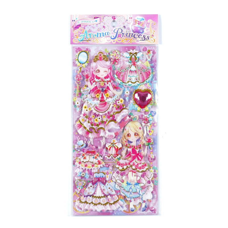 Puffy Glitter Princess Stickers - One Piece - babyspace, diamond, diary, doki doki, fairy kei