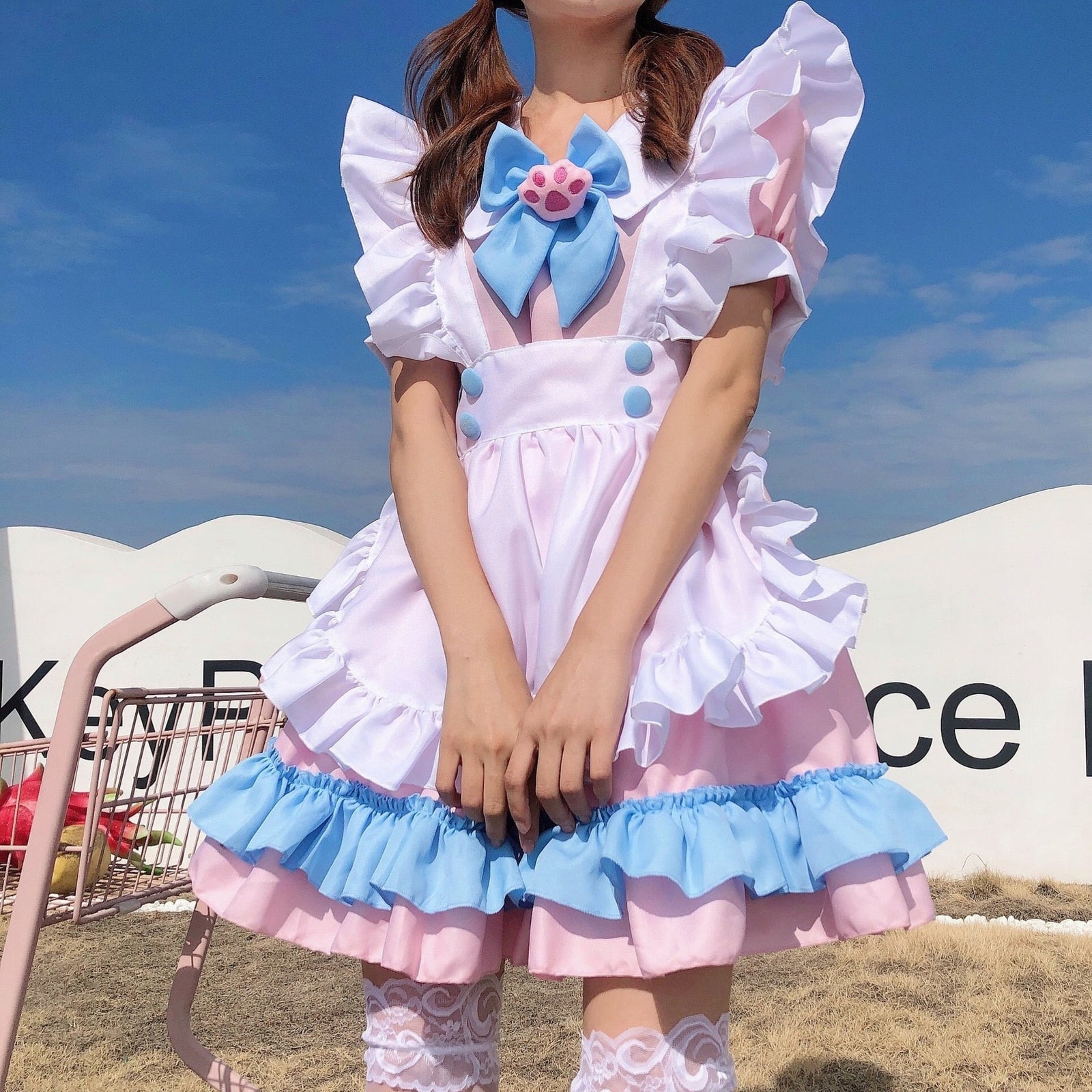 Puppy Maid Cosplay Dress Pink Blue Cotton Candy – DDLG Playground