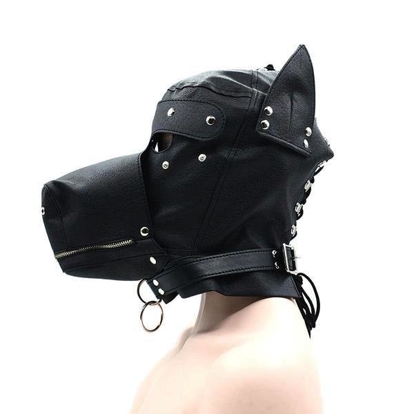 Black Vegan Leather Puppy Play Mask Kinky Fetish Bondage BDSM Roleplay RP Petplay Fun Costume by DDLG Playground