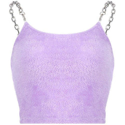 Purple Fur Crop Top - shirt