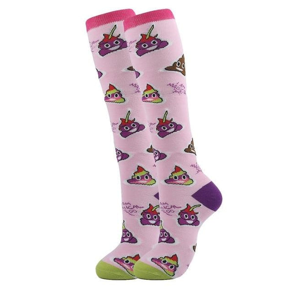 Rainbow Poo Knee Highs - socks