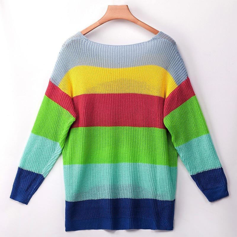 Rainbow Sweater Dress - dress