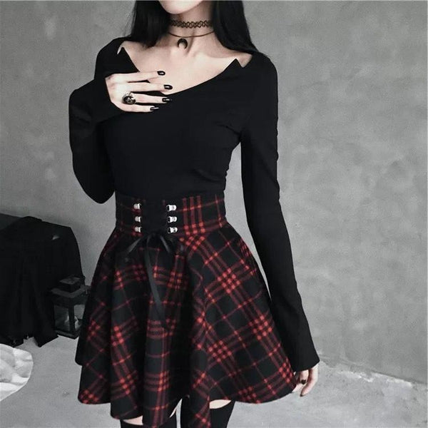 Red Plaid Skirt (Up to 5XL) - Red / S - skirt