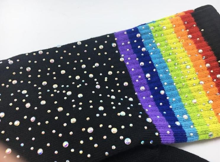 Glitter Rainbow Thigh Highs - Socks