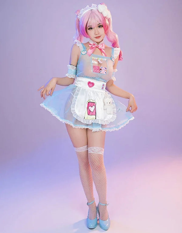 Toy Room Mesh Maid Cosplay Set - XS - cosplay, dresses, fairy kei, maid outfit