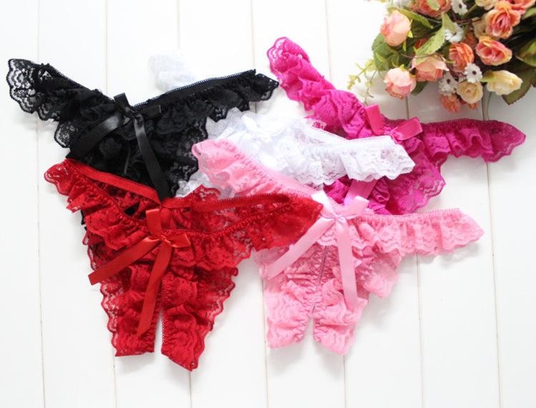 Crotchless Panties Kinky Lace Ruffled Underwear Undies BDSM Lingerie Fetish by DDLG Playground