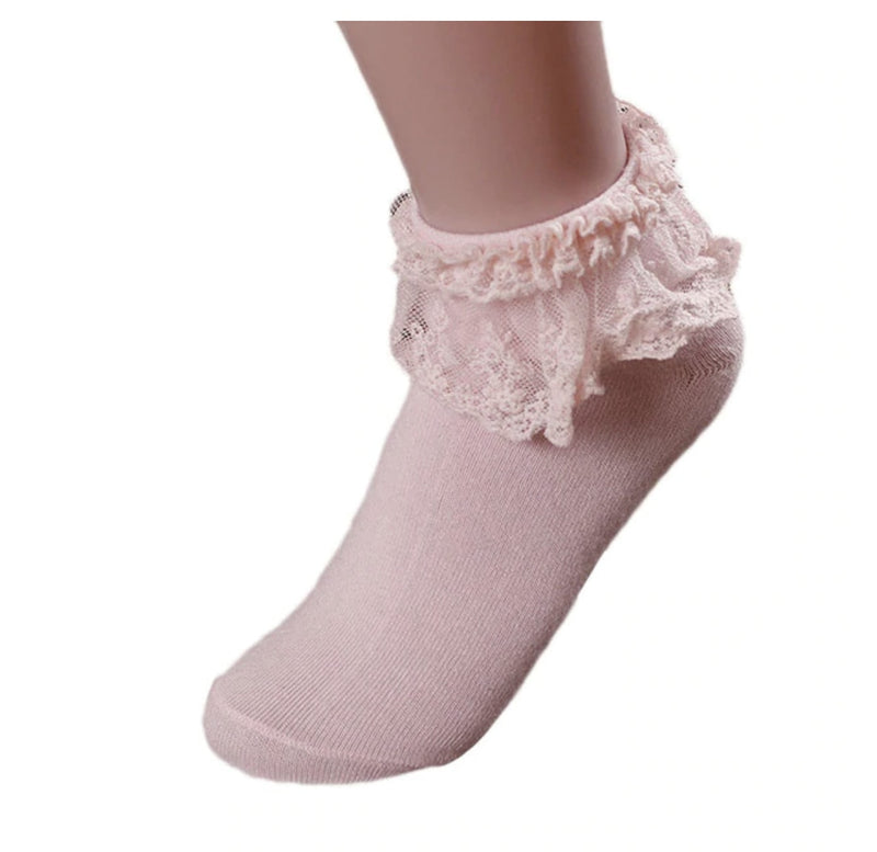 Ruffled Princess Socks - Pink - socks