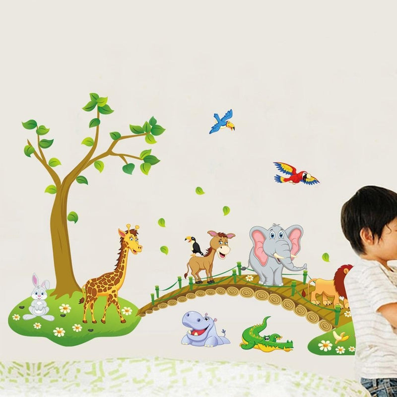 Green Jungle Safari baby Animals Wall Decal Sticker Art ABDL Adult baby Nursery by DDLG Playground