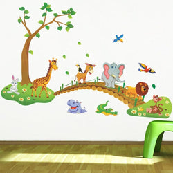 Green Jungle Safari baby Animals Wall Decal Sticker Art ABDL Adult baby Nursery by DDLG Playground