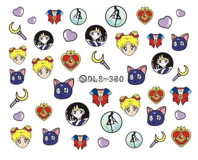 Sailor Moon Magical Girl Nail Art Stickers Nail Decals Artwork Mahou Shoujo Anime Otaku 