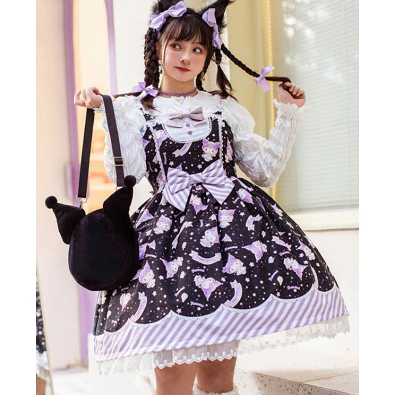 Sanrio Lolita Dress - babydoll, black dress, cinnamoroll, dresses, jsk