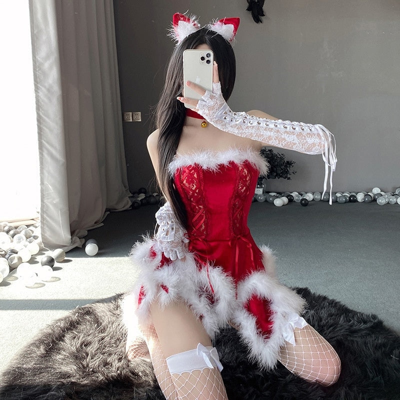 Santa’s Lil Vixen Cosplay - christmas dress, dresses, holiday santa dress