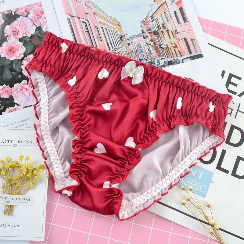 Satin Heart Panties - underwear