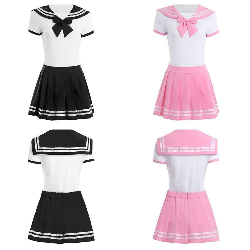 school girl adult onesie two piece 2pc set outfit romper jumper bodysuit sailor scout sailor moon cosplay costume snap crotch cgl abdl by ddlg playground