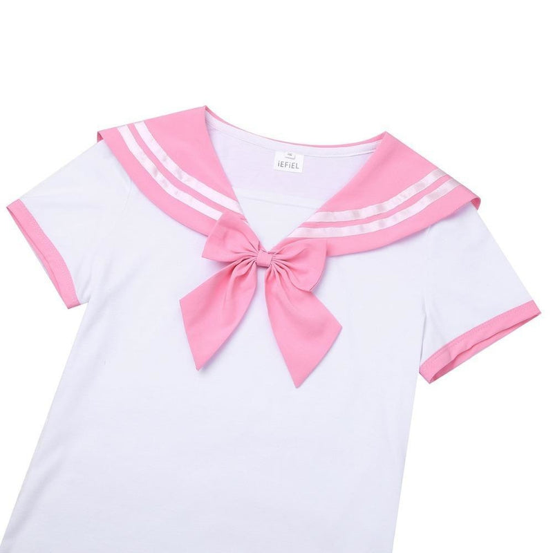 pink school girl adult onesie two piece 2pc set outfit romper jumper bodysuit sailor scout sailor moon cosplay costume snap crotch cgl abdl by ddlg playground