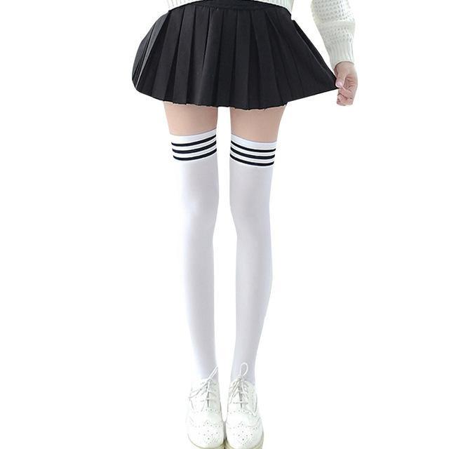School Girl Thigh High Stockings Preppy Knee Socks | DDLG Playground