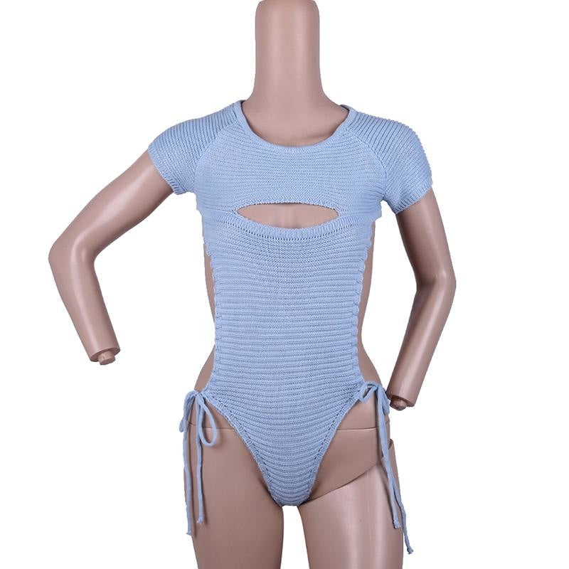 Seductive Knit Onesie - Blue - abdl, adult babies, baby, onesie, onesies