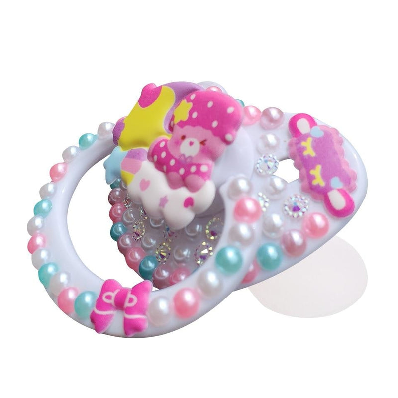 Decorated Adult Pacifier Baby Pink Full Deco With Case And Pacifier Wipe