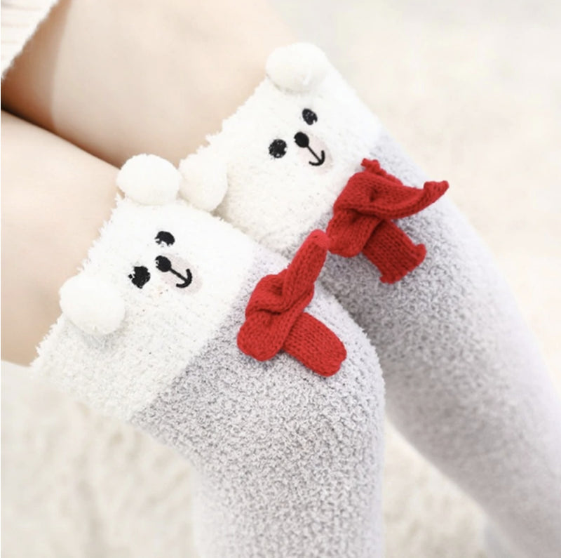 Snowy Bear Thigh Highs - abdl,adult babies,adult baby,adult baby diaper lover,age play