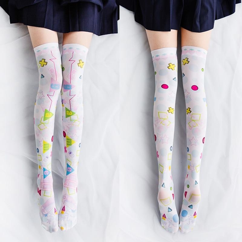 Spooky Cute Stockings - Starry Graphic Stockings - stockings