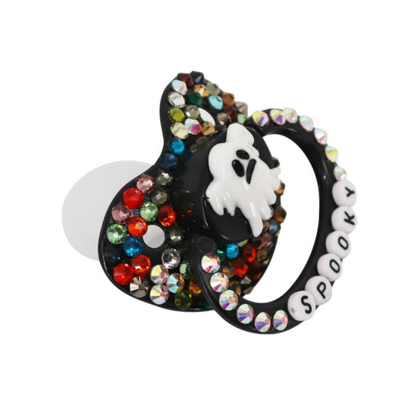 Spooky Ghost Deco Pacifier - adult paci, pacifiers, bling, blingy, gems