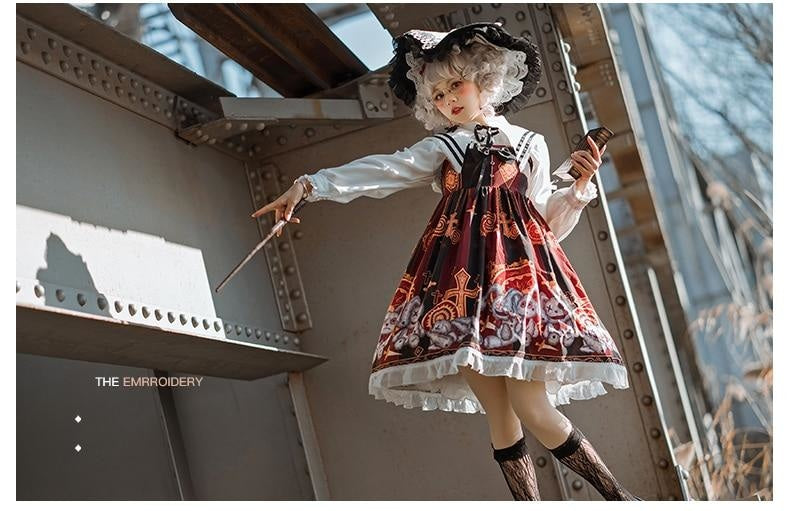Steampunk Macabre Lolita Dress - brown dress, dresses, goth girl