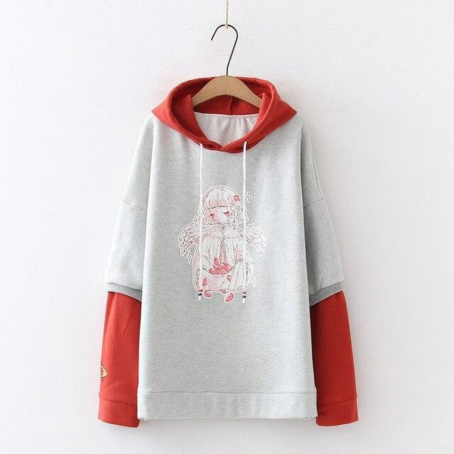 Strawberry Angel Anime Girl Hoodie Sweater Harajuku | DDLG Playground