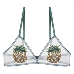 Cute Pineapple Transparent Clear Bralette Bra  Fruit Kawaii Lingerie