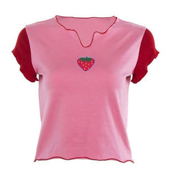 Strawberry Baby Crop Top Belly Shirt T-Shirt 90s Vintage Nostalgia Youthful Littlespace 