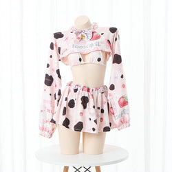 Strawberry Cow Cosplay - Brown & Pink - calf, cosplay, cosplaying, costumes, cow costume