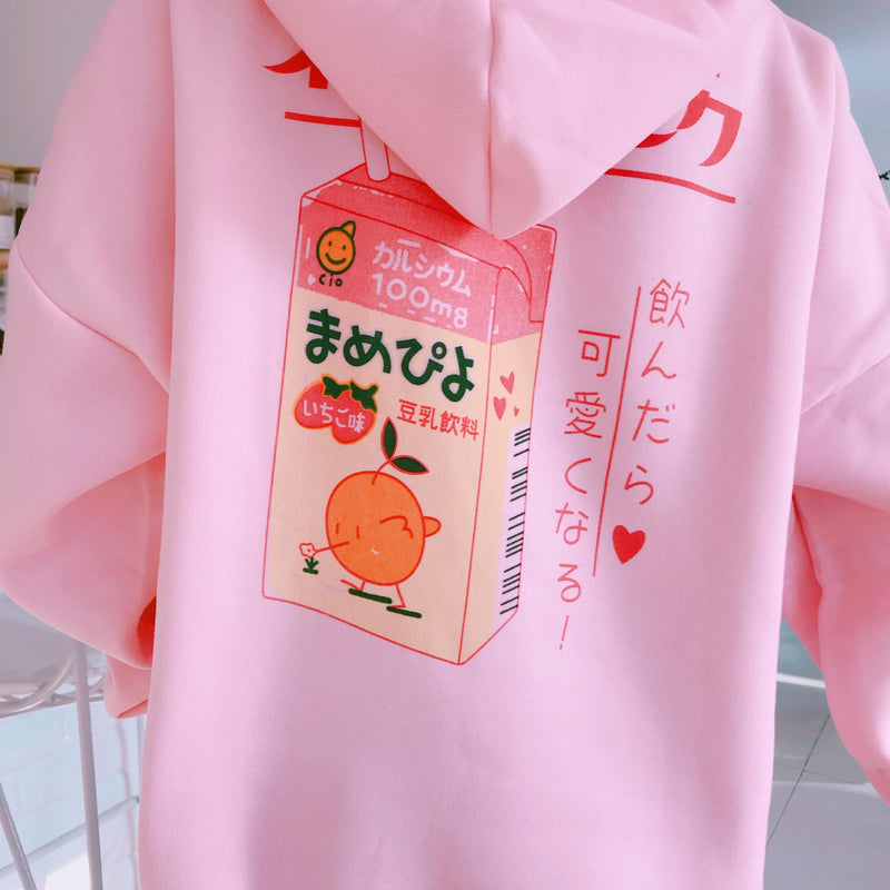 Strawberry Milk Hoodie - Sweater