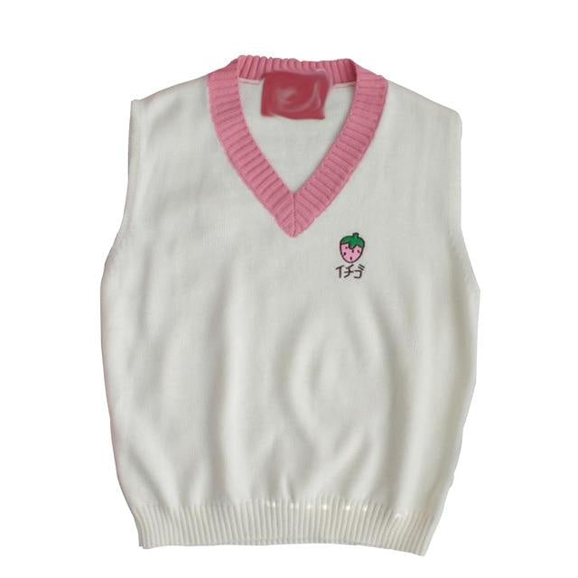 Strawberry Vest - Pink - sweater