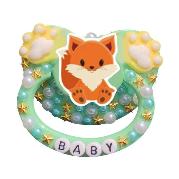 Strawbunny Baby Mint Deco Pacifier - Fox - adult babies, baby diaper lover, paci, pacifier, pacifiers
