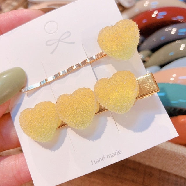 Sugared Valentine Hair Clip - Yellow - barette, barettes, barrette, barrettes, hair clips