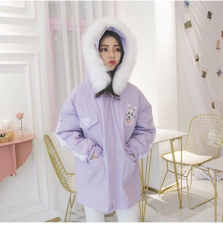 Sweet Bunny Cake Winter Coat - bomber jacket, bunny rabbit, coats, fairy kei, faux fur