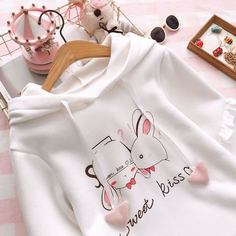 Sweet Bunny Kisses Hoodie - sweater