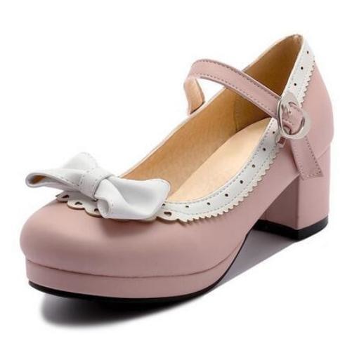 Sweet Lolita Babydoll Heels Pumps Shoes Bow Kawaii Fashion Cute Elegant EGL Style