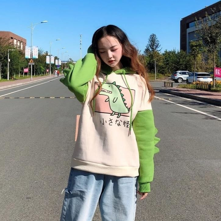 Sweet Japanese Dinosaur T-Rex Hoodie Harajuku Kawaii DDLG Playground