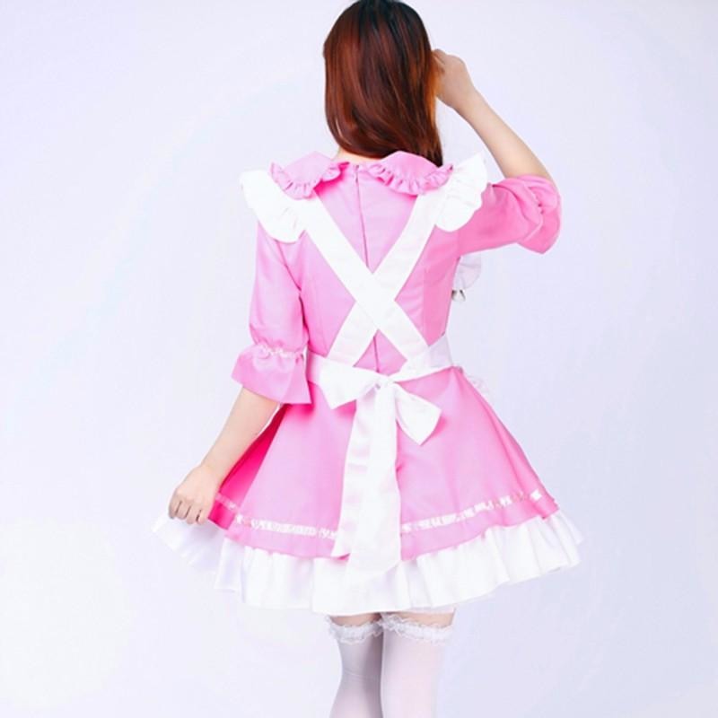 Kawaii French Maid Cosplay Costume Dress Apron Skirt Headpiece Complete Outfit Japan Anime Harajuku Fashion
