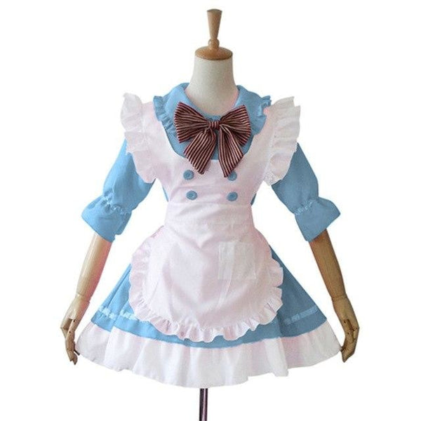 Kawaii French Maid Cosplay Costume Dress Apron Skirt Headpiece Complete Outfit Japan Anime Harajuku Fashion