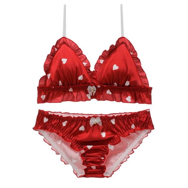 Sweet Valentine Lingerie Set - Red Love / M (A or B Cup) - lingerie
