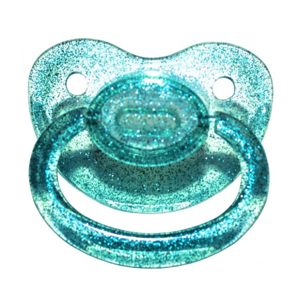 Teal Blue Glitter Adult Pacifier Binkie Soother ABDL CGL Age Play Fetish Kink by DDLG Playground